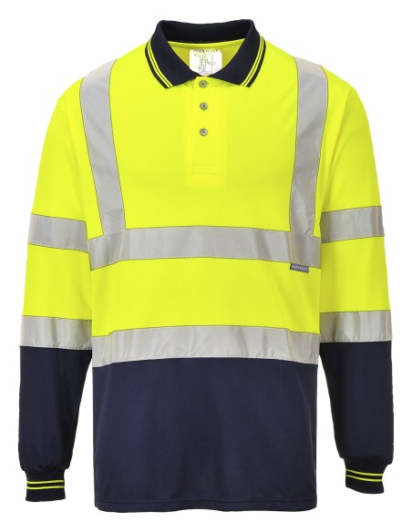 POR-S279-Polo bicolore à manches longues (S279)