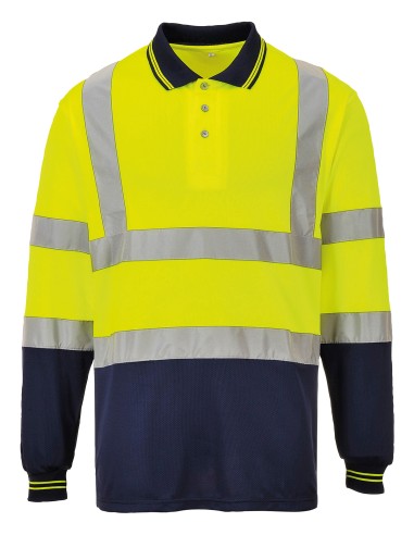 POR-S279-Polo bicolore à manches longues (S279)