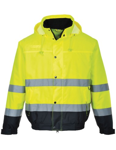 POR-S463(Yellow).S266(Yellow-Navy)-Blouson aviateur de haute visibilité
