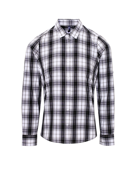 PRE-PR354-'GINMILL' CHECK - WOMEN'S LONG SLEEVE COTTON SHIRT