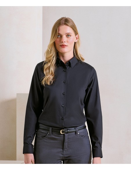 PRE-PR384-Chemisier Oxford Supreme à manches longues pour femme