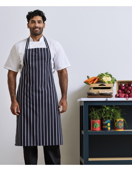 PRE-PR110-Striped Bib Apron