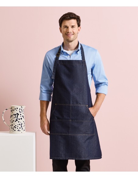 PRE-PR126-Jeans Stitch Denim Bib Apron
