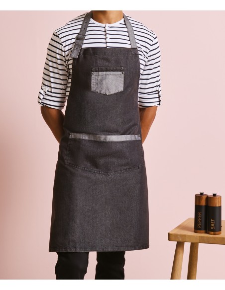 PRE-PR127-Domain Contrast Denim Bib Apron