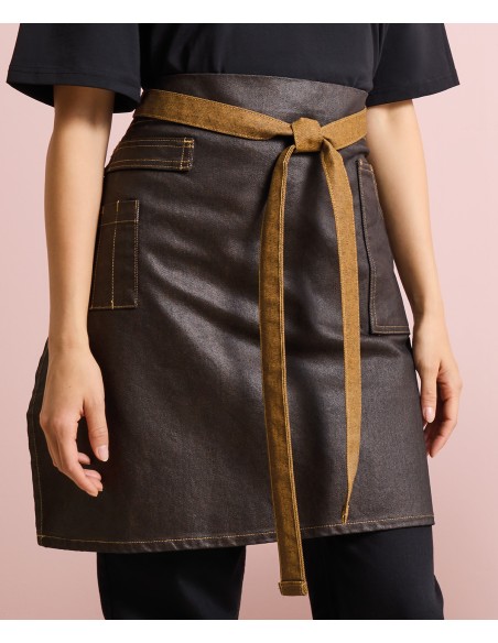 PRE-PR135-Division Waxed Look Denim Waist Apron
