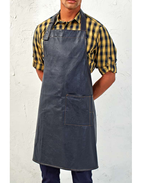 PRE-PR139-FAUX LEATHER BIB APRON