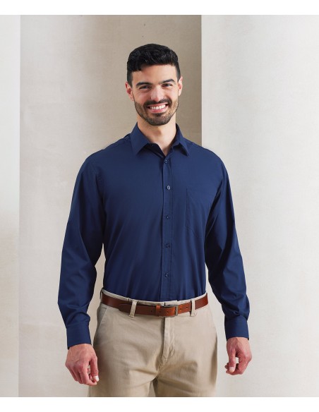 PRE-PR200-Mens Poplin Long Sleeve Shirt