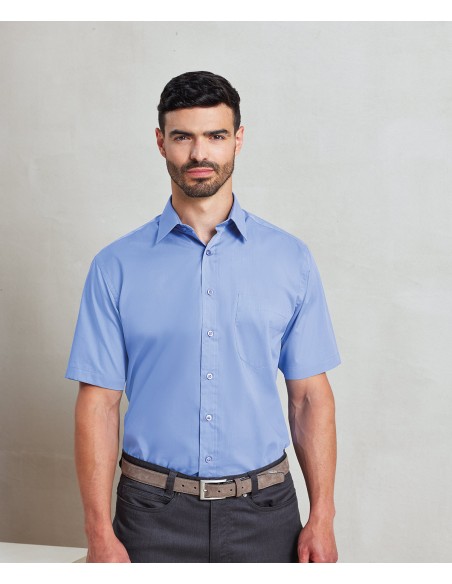 PRE-PR202-Mens Poplin Short Sleeve Shirt
