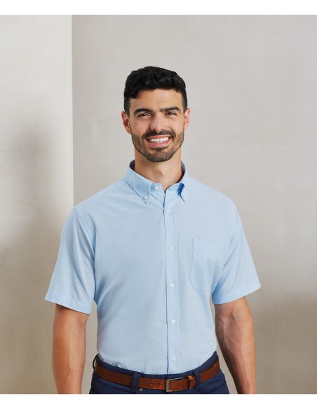 PRE-PR236-Chemise Oxford à manches courtes Signature Homme