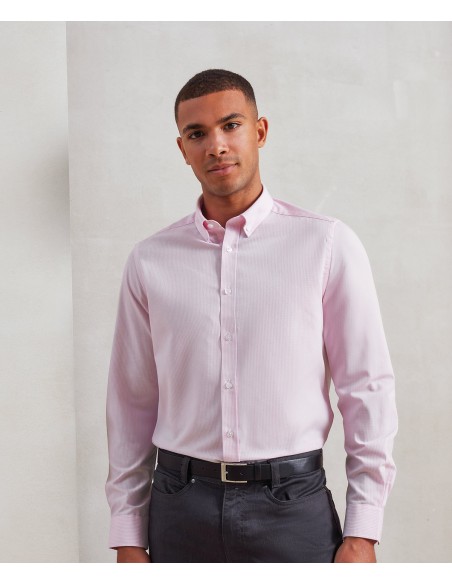PRE-PR238-Mens Cotton Rich Oxford Stripes Shirt