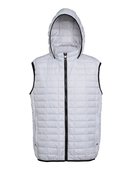 2-TS024-Doudoune à capuche sans manches Honeycomb