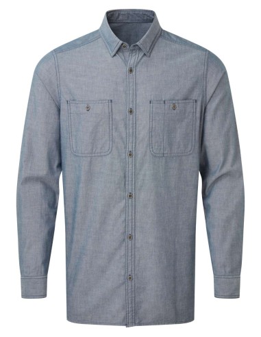 PRE-PR247-MEN'S ORGANIC CHAMBRAY FAIRTRADE SHIRT