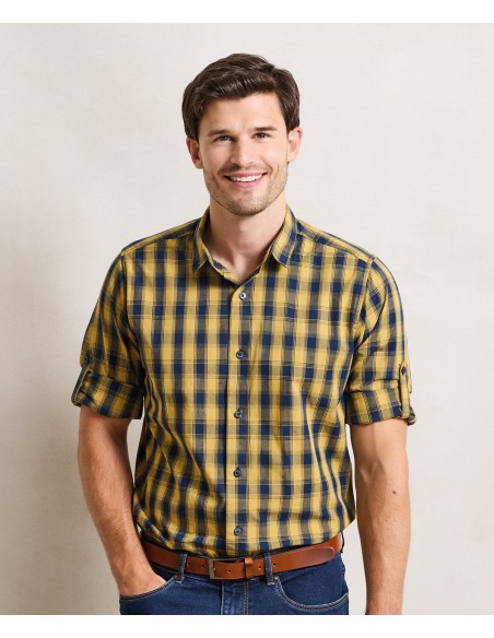 PRE-PR250-Mens Mulligan Check Cotton Long Sleeve Shirt