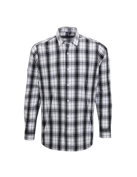 PRE-PR254-'GINMILL' CHECK - MEN'S LONG SLEEVE COTTON SHIRT