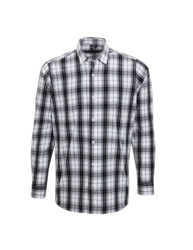 PRE-PR254-'GINMILL' CHECK - MEN'S LONG SLEEVE COTTON SHIRT