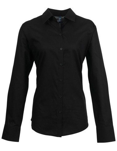 PRE-PR334-Chemise Oxford à manches longues Signature Femme