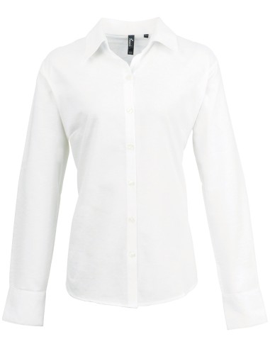 PRE-PR334-Chemise Oxford à manches longues Signature Femme