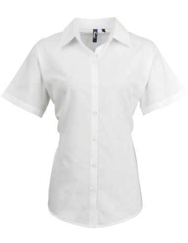PRE-PR336-Chemise Oxford à manches courtes Signature Femme