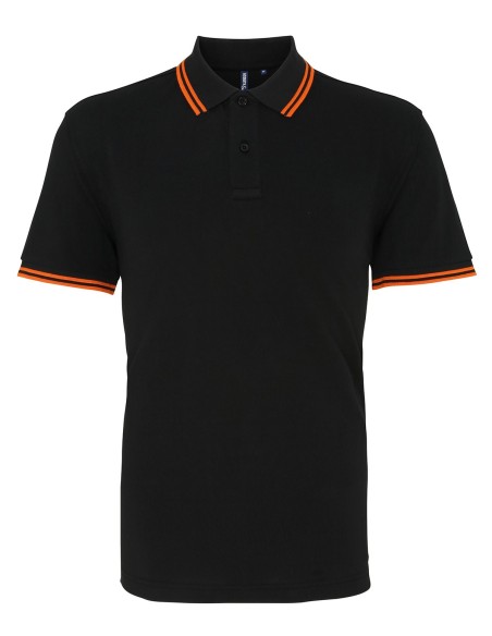 A-AQ011-Polo passepoilé coupe classique homme - col contrasté