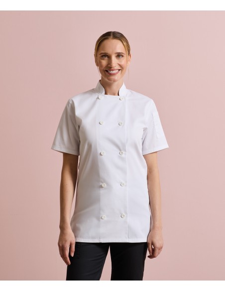 PRE-PR670-Veste de cuisinier à manches courtes Femme