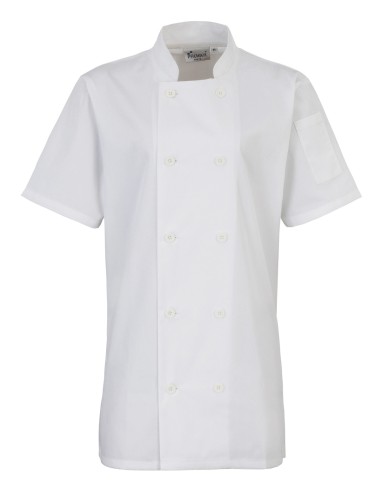 PRE-PR670-Veste de cuisinier à manches courtes Femme