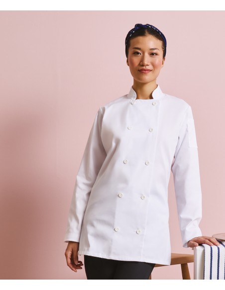 PRE-PR671-Veste de cuisinier à manches longues Femme