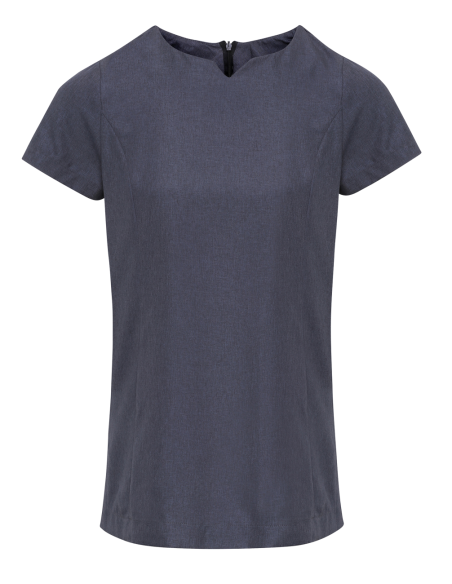PRE-PR688-‘VIOLA' LINEN-LOOK CUT NECK BEAUTY TUNIC