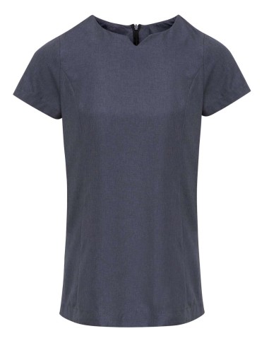 PRE-PR688-‘VIOLA' LINEN-LOOK CUT NECK BEAUTY TUNIC