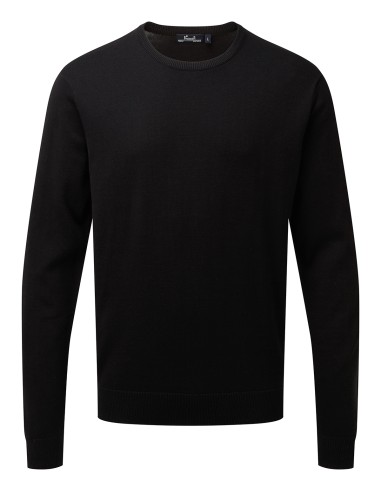 PRE-PR692-Pull ras-du-cou en coton majoritaire pour homme