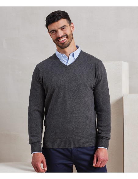 PRE-PR694-Mens V-Neck Knitted Sweater