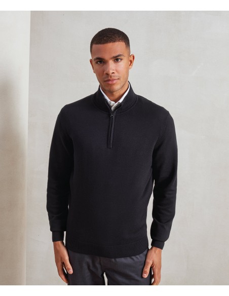 PRE-PR695-Sweat en tricot 1/4 zip