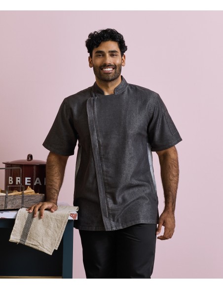 PRE-PR906-Chefs Zip-Close Short Sleeve Jacket