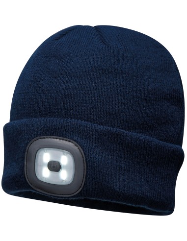 POR-B029-Bonnet Beanie avec LED rechargeable
