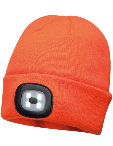 POR-B029-Bonnet Beanie avec LED rechargeable