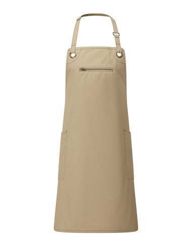 PRE-PR121-'Barley' Contrast Stitch Sustainable Bib Apron