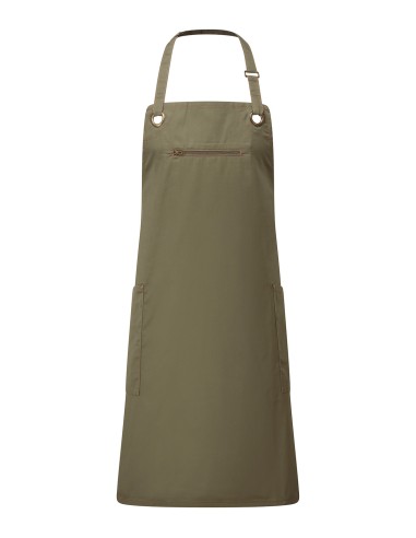 PRE-PR121-'Barley' Contrast Stitch Sustainable Bib Apron