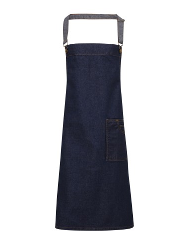 PRE-PR134-District Waxed Look Denim Bib Apron