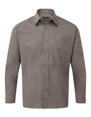PRE-PR200-Mens Poplin Long Sleeve Shirt