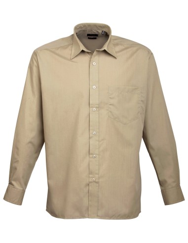 PRE-PR200-Mens Poplin Long Sleeve Shirt