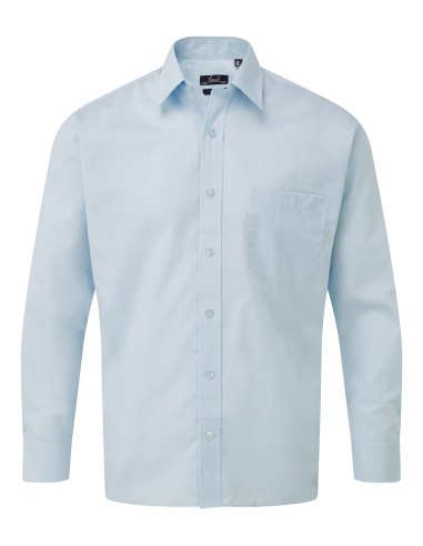 PRE-PR200-Mens Poplin Long Sleeve Shirt