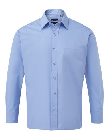 PRE-PR200-Mens Poplin Long Sleeve Shirt