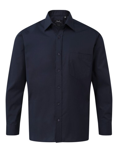 PRE-PR200-Mens Poplin Long Sleeve Shirt