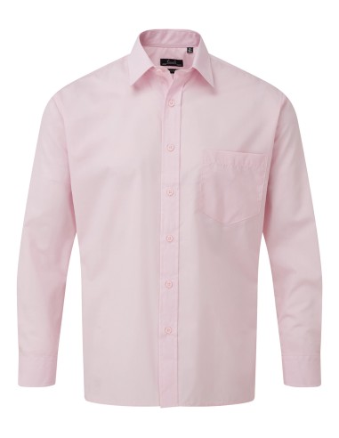PRE-PR200-Mens Poplin Long Sleeve Shirt