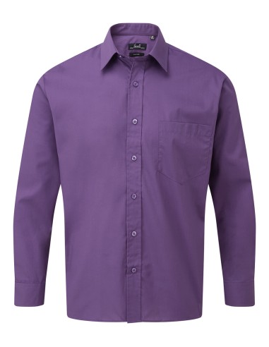 PRE-PR200-Mens Poplin Long Sleeve Shirt
