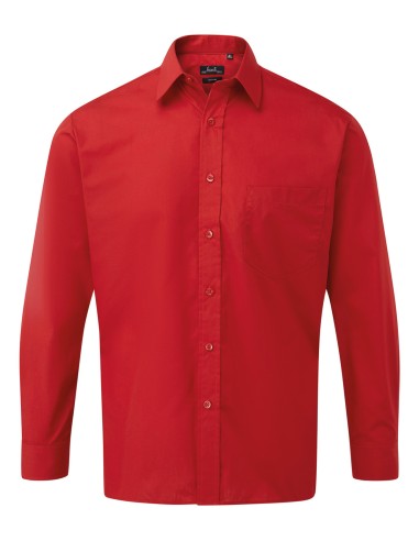 PRE-PR200-Mens Poplin Long Sleeve Shirt