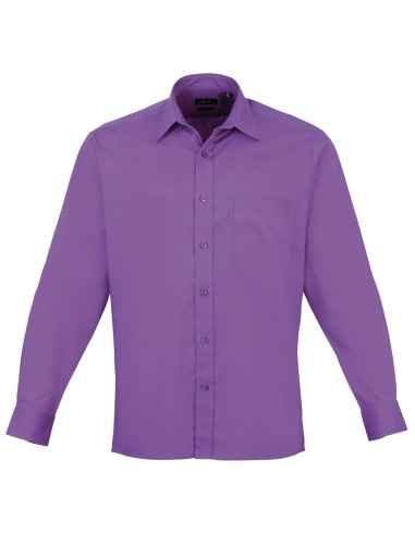 PRE-PR200-Mens Poplin Long Sleeve Shirt