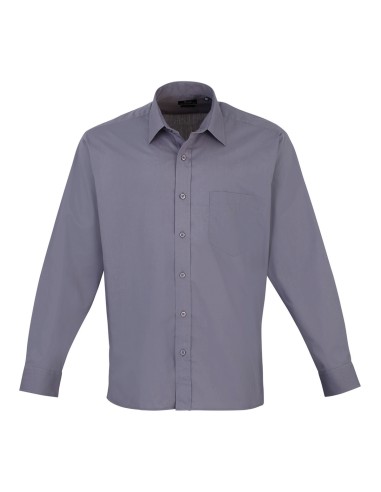 PRE-PR200-Mens Poplin Long Sleeve Shirt