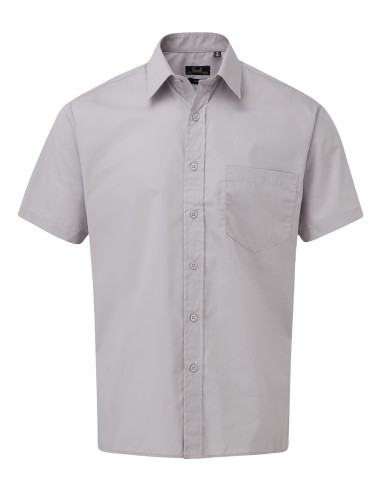 PRE-PR202-Mens Poplin Short Sleeve Shirt