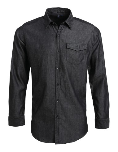 PRE-PR222-Mens Jeans Stitch Denim Shirt