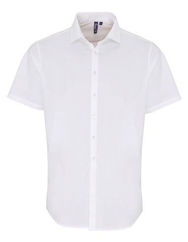 PRE-PR246-Mens Stretch Fit Poplin Short Sleeve Cotton Shirt